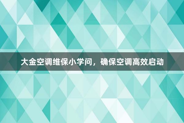 大金空调维保小学问，确保空调高效启动